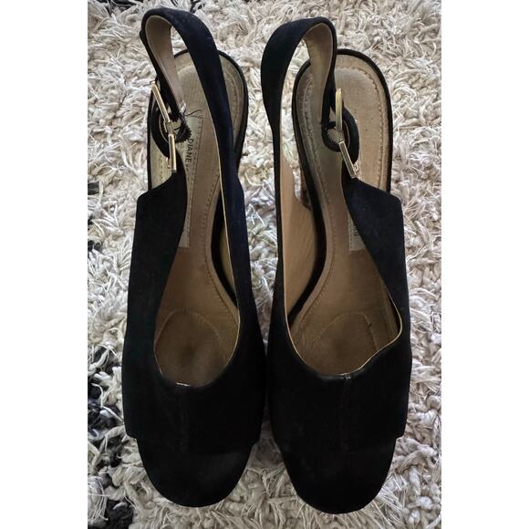 Diane Von Furstenberg Robin Leopard Calf Fur Platform Chunky Heeled Shoes 8.5 - Picture 3 of 6